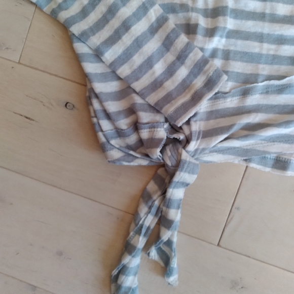 Lovestitch Striped Off-Shoulder Top - Grey & White - Picture 4 of 6